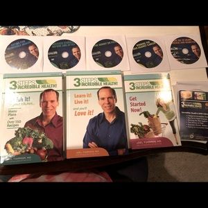 Dr Joel Fuhrman’s 3 Steps to Incredible Heath 3 books + 5 (of the 6) DVD Library